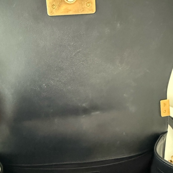 Chanel Navy Medium Boy Bag Lambskin With Authenticity Card - Picture 12 of 14